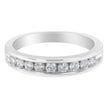 18K White Gold Round Diamond 1/2 Cttw Channel Band Ring