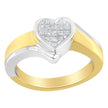 14K Two-Toned Gold Princess-Cut Diamond Heart Promise Ring (1/4 Cttw, H-I Color, I1-I2 Clarity) - Size 6