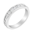 IGI Certified 1.0 Cttw Diamond 18K White Gold Channel-Set Half-Eternity Band Wedding Ring (E-F Color, I1-I2 Clarity) - Size 5-1/2