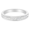 .925 Sterling Silver 1/2 Cttw Princess-Cut Diamond Channel-Set Half-Eternity Wedding or Anniversary Band Ring (H-I Color, I2 Clarity) - Size 6