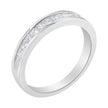 .925 Sterling Silver 1/2 Cttw Princess-Cut Diamond Channel-Set Half-Eternity Wedding or Anniversary Band Ring (H-I Color, I2 Clarity) - Size 6