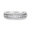 14K White Gold 1.0 Cttw Prong Set Round Diamond Split Shank Three Row Band Ring (H-I Color, I2-I3 Clarity) - Size 6