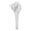 14K White Gold Round and Baguette Diamond Bypass Ring (1/2 cttw, H-I Color, I1-I2 Clarity) - Ring Size 6
