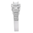 14K White Gold Round and Princess-Cut Diamond Three Stone Ring (1 Cttw, H-I Color, I1-I2 Clarity) - Size 7