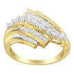 10K Yellow Gold Round and Baguette Diamond-Cut Ring (1/2 Cttw, I-J Color, I1-I2 Clarity) - Size 7