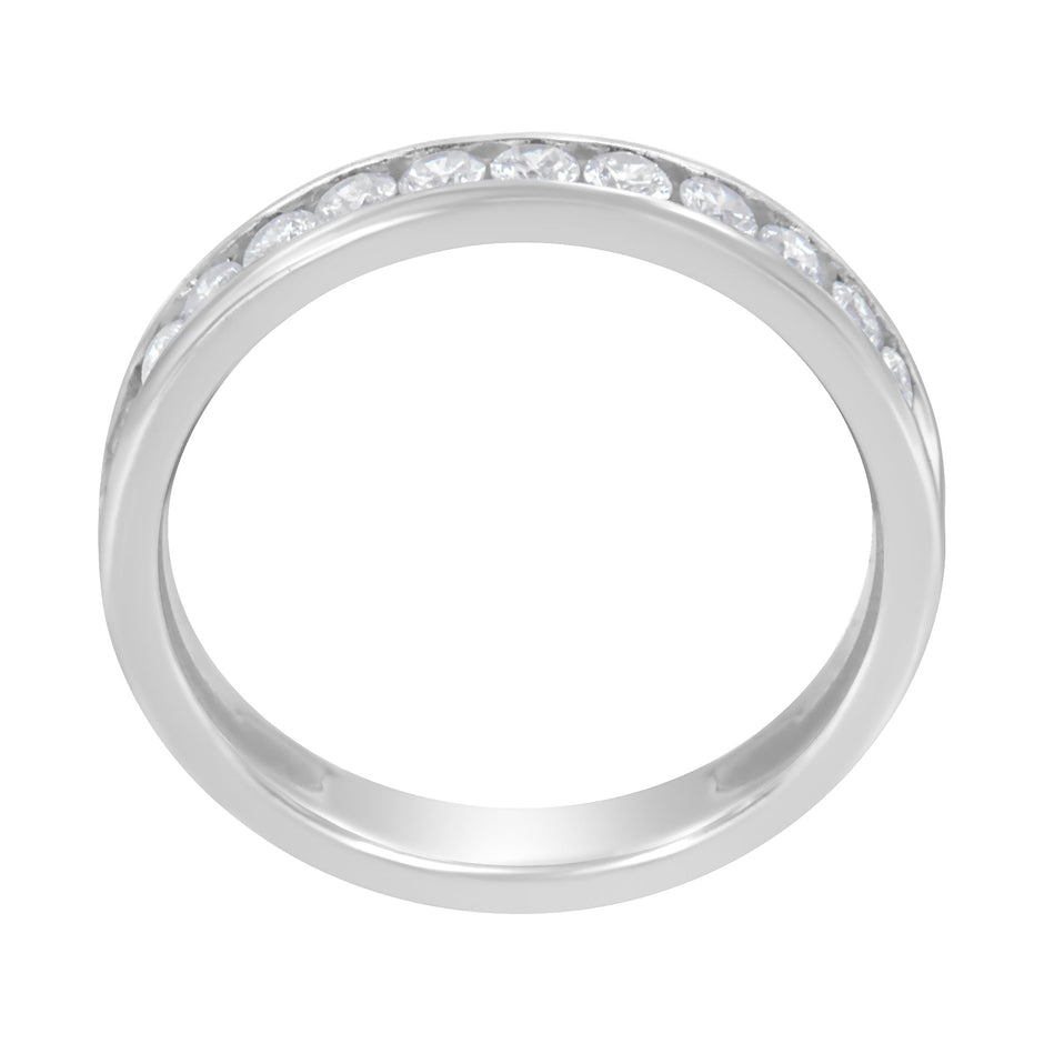 14K White Gold 1/2 cttw Diamond Band Ring (I-J Color, I2-I3 Clarity) - Size 7