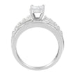 14K White Gold 1.0 Cttw Mixed-Cut Diamond Rectangle Invisible-Set Composite Cluster Ring with Bar- and Channel-Set Band (H-I Color, SI2-I1 Clarity) - Size 7