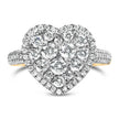 14K Yellow Gold 1 1/2 Cttw Diamond Heart Shaped Composite Ring (H-I Color, SI2-I1 Clarity) - Ring Size 7