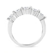 14K White Gold 1.00 Cttw Brilliant Round Cut Diamond 5-Stone Band Ring (H-I Color, SI2-I1 Clarity) - Ring Size 7
