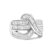 14K White Gold 2.0 Cttw Diamond Channel Set Bypass Ring