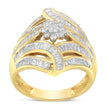 10K Yellow Gold Diamond Ring (1 Cttw, I-J Color, I2-I3 Clarity) - Size 7