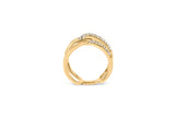 18K Yellow Gold Plated Sterling Silver 1/4 Cttw Diamond Open Crossover Band Ring