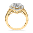 10K Yellow Gold Plated .925 Sterling Silver 1 1/2 Cttw Round-Cut Diamond Cocktail Ring (I-J Color, I1-I2 Clarity) - Size 7