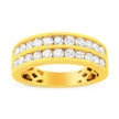 10K Yellow Gold Two-Row Diamond Band Ring (1 Cttw, J-K Color, I1-I2 Clarity) - Size 6