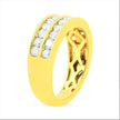 10K Yellow Gold Two-Row Diamond Band Ring (1 Cttw, J-K Color, I1-I2 Clarity) - Size 6