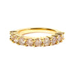 14K Yellow Gold Plated .925 Sterling Silver 2.0 Cttw Round Brilliant Cut Diamond 10 Stone Anniversary Band Ring (J-K Color, I1-I2 Clarity) - Size 7
