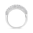 .925 Sterling Silver 2.00 Cttw Round and Baguette-Cut Diamond Cluster Ring (H-I Color, I1-I2 Clarity) - Size 7