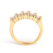 14K Yellow Gold Plated .925 Sterling Silver 1.0 Cttw Shared Prong-set Round Diamond 5 Stone Band Ring (J-K Color, I1-I2 Clarity) - Size 7