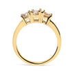 10K Yellow Gold 1.00 Cttw Champagne Diamond 3-Stone Band Ring (J-K Color, I1-I2 Clarity)  - Size 7