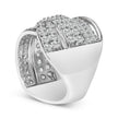 .925 Sterling Silver 2.00 Cttw Round-Cut Diamond Overlapping Bypass Band Ring (I-J Color, I2-I3 Clarity) - Ring Size 7