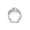 10K White Gold 2 1/2 Cttw Round and Baguette-Cut Diamond Multi-Row Bypass Ring (J-K Color, I2-I3 Clarity) - Ring Size 7