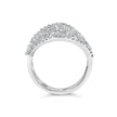 10K White Gold 1 1/2 Cttw Princess Diamond Swirl Design Cocktail Ring