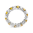 14K White Gold 3.00 Cttw Alternating White and Yellow Lab-Grown Diamond Eternity Band Ring (F-G Color, VS1-VS2 Clarity) - Size 6.5