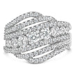 .925 Sterling Silver 2.00 Cttw Lab Grown Diamond Cluster Band Ring