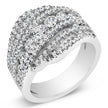 .925 Sterling Silver 2.00 Cttw Lab Grown Diamond Cluster Band Ring