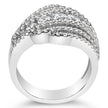 .925 Sterling Silver 2.00 Cttw Lab Grown Diamond Cluster Band Ring