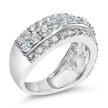 .925 Sterling Silver 2.0 Cttw Lab Grown Diamond 3 Row Band Ring (F-G Color, VS1-VS2 Clarity) - Ring Size 7