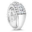 .925 Sterling Silver 2.0 Cttw Lab Grown Diamond 3 Row Band Ring (F-G Color, VS1-VS2 Clarity) - Ring Size 7