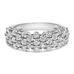 .925 Sterling Silver 2.0 cttw Lab Grown Diamond Scattered Band Ring (F-G Color, VS1-VS2 Clarity) - Ring Size 7