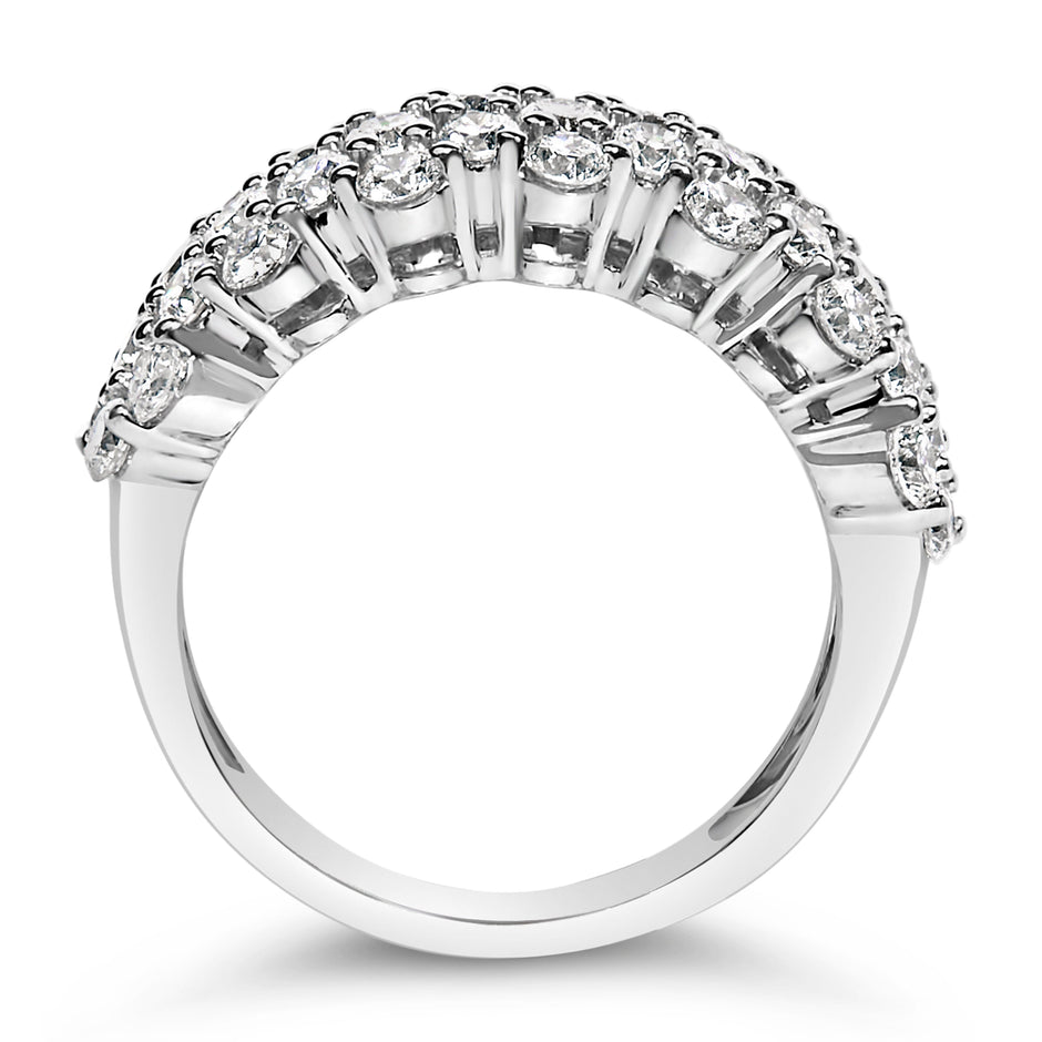 .925 Sterling Silver 2.0 cttw Lab Grown Diamond Scattered Band Ring (F-G Color, VS1-VS2 Clarity) - Ring Size 7