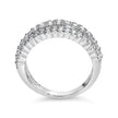 .925 Sterling Silver 1.0 cttw Lab Grown Diamond 3 Row Band Ring (F-G Color, VS1-VS2 Clarity) - Ring Size 7