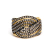 10K Yellow Gold Plated .925 Sterling Silver 1.0 cttw Champagne Diamond Crossover Ring