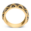 10K Yellow Gold Plated .925 Sterling Silver 3/8 Cttw Champagne Diamond Geometric Style Band Ring - Size 7