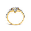 14K Yellow Gold Plated .925 Sterling Silver 1/4 Cttw Diamond Fleur-de-Lis Ring