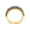 10K Yellow Gold Plated Sterling Silver 1.0 Cttw Brown Diamond Scalloped Motif Band Ring