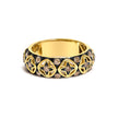 10K Yellow Gold Plated Sterling Silver 1/2 Cttw Champagne Diamond Star Motif Band Ring