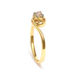 14K Yellow Gold Plated Sterling Silver 1/5 Ct Light Brown Diamond Bypass Solitaire Ring