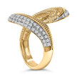 14K Yellow Gold Plated Silver 5/8 Cttw Diamond Bypass Ring Band