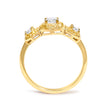 14K Yellow Gold Plated Sterling Silver 1/2 Cttw Lab Grown Diamond Floral 3-Stone Ring
