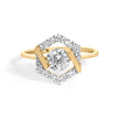 10K Yellow Gold Plated Silver 1.0 Cttw Lab Grown Diamond Hexagon Halo Ring
