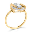 10K Yellow Gold Plated Silver 1.0 Cttw Lab Grown Diamond Hexagon Halo Ring