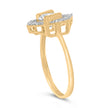 10K Yellow Gold Plated Silver 1.0 Cttw Lab Grown Diamond Hexagon Halo Ring