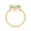 10K Yellow Gold Plated Silver 1.0 Cttw Lab Grown Diamond Hexagon Halo Ring