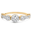 10K Yellow Gold Plated Silver 1.0 Cttw Round Lab Grown Diamond Bezel Station Ring