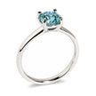 IGI Certified 14K White Gold 1.0 Cttw Round Lab-Grown Blue Fancy Vivid Diamond Solitaire Ring