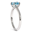 IGI Certified 14K White Gold 1.0 Cttw Round Lab-Grown Blue Fancy Vivid Diamond Solitaire Ring